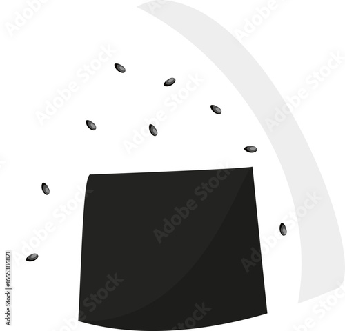 Illustration of Japanese Onigiri Rice Ball

