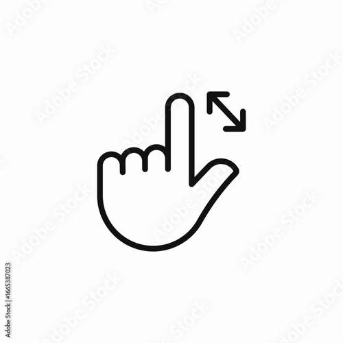 finger zoom in icon sign vector