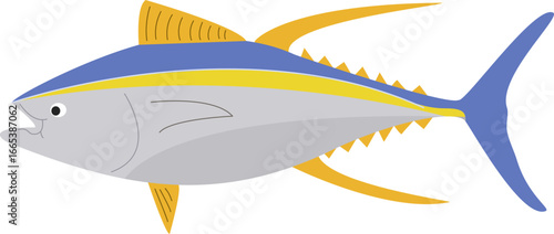 Yellow Sea Fish Cartoon Style