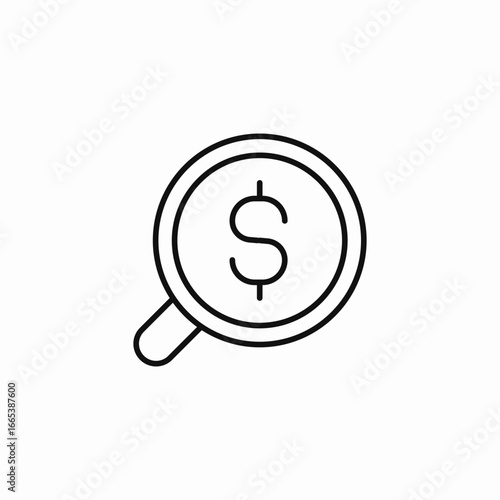 magnifying dollar sign icon sign vector