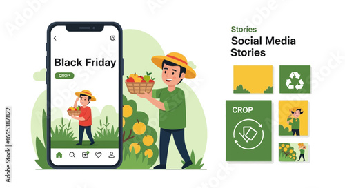 Social media marketing campaign for Black Friday with local farm produce promotion