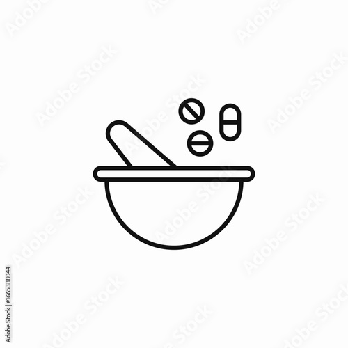 pounding mortar pestle icon sign vector