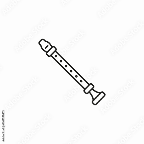 wooden recorder flute icon sign vector