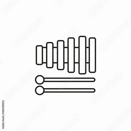 xylophone mallet instrument icon sign vector