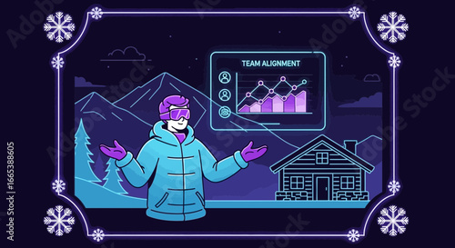 Winter Virtual Team Alignment Retreat with Data Analytics and Festive Atmosphere
