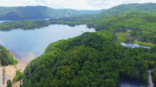 Aerial 4K View of Cape Breton Island in Summer– Cabot Trail, Highlands & Coastal Beauty, Nova Scotia, Canada