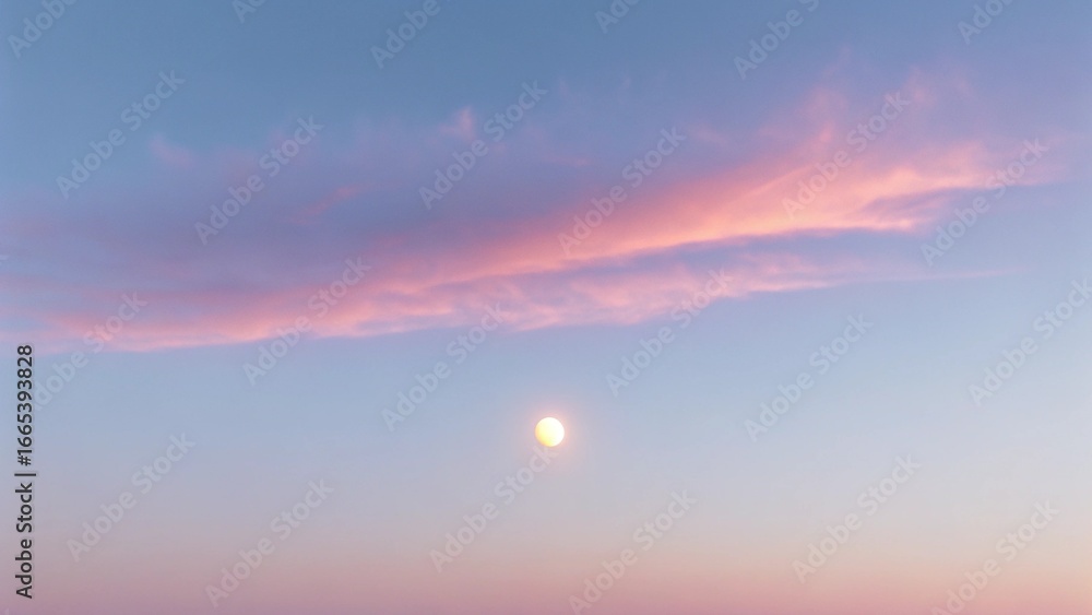 Fototapeta premium Serene Twilight Moon with Pastel Clouds
