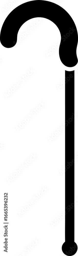 Obraz premium Stylized White Cane for Visually Impaired Accessibility Vector Illustration