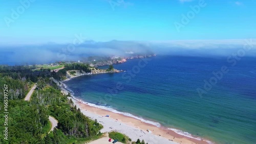 Aerial 4K View of Cape Breton Island in Summer– Cabot Trail, Highlands & Coastal Beauty, Nova Scotia, Canada