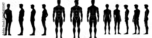 Modern illustrations of panic attack feature silhouettes of frightened individuals on a white background as flat icons