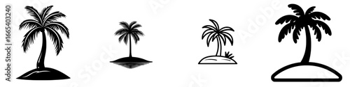 A solitary palm tree flourishes on a secluded island, embodying serenity, escape, and the appeal of tropical destinations, in the heart of Tropical Paradise