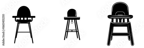 A simple, minimalist chair design featuring four legs and a backrest makes it a modern icon suitable for various digital platforms