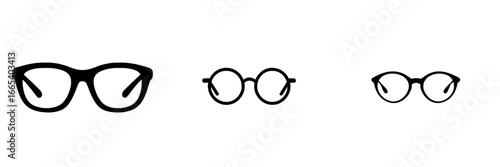 The Round Eyeglasses Icon is a simple illustration of round eyeglasses in black and white, ideal for use in branding, website design, or to add sophistication to a project