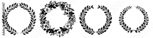 A delicate and elegant wreath, known as Floral Wreath, is made up of leaves, branches, and a single bloom, ideal for incorporating natural elements and refinement into your designs