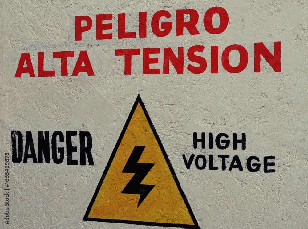 Fototapeta premium danger high voltage sign