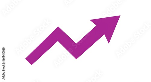 Free Download Growth Trajectory Symbol: The clean and modern illustration of a purple arrow, pointing upwards in a dynamic zig-zag pattern, representing the upward movement of a growing trend or business - GFXLoad