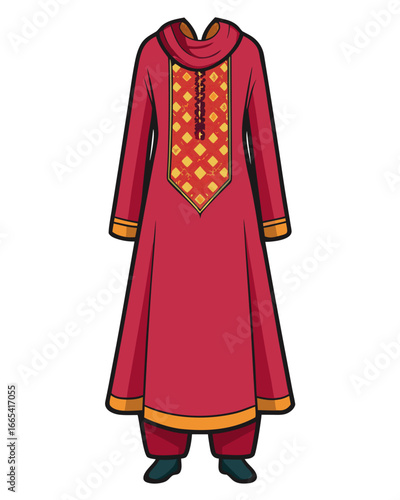 creative details Salwar kameez Vector Illustration