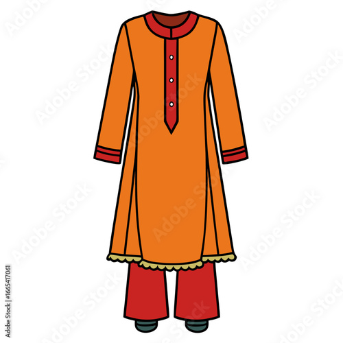 creative details Salwar kameez Vector Illustration