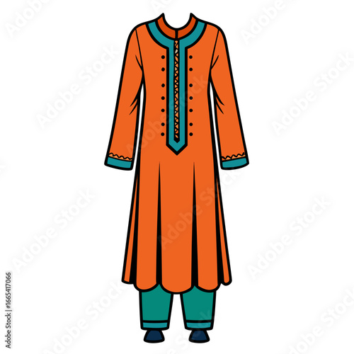 creative details Salwar kameez Vector Illustration