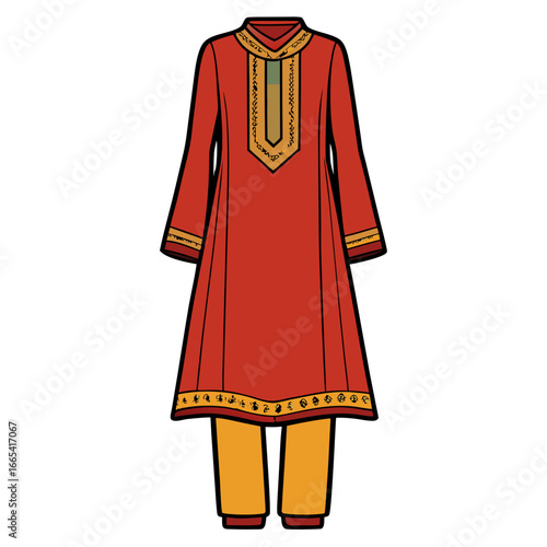 creative details Salwar kameez Vector Illustration