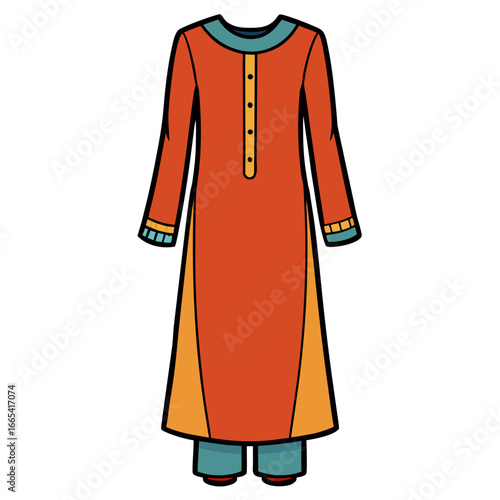 creative details Salwar kameez Vector Illustration