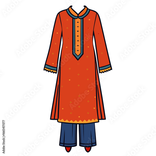 creative details Salwar kameez Vector Illustration