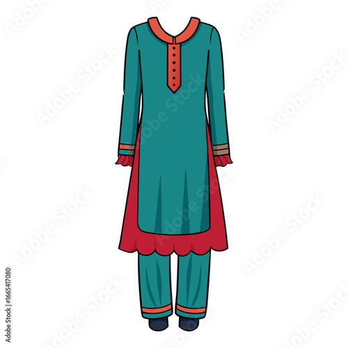 creative details Salwar kameez Vector Illustration