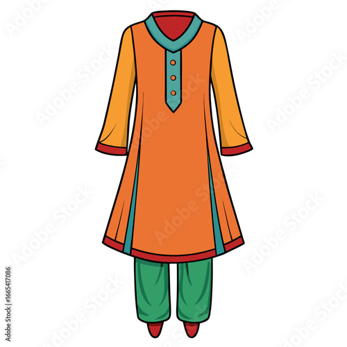 creative details Salwar kameez Vector Illustration