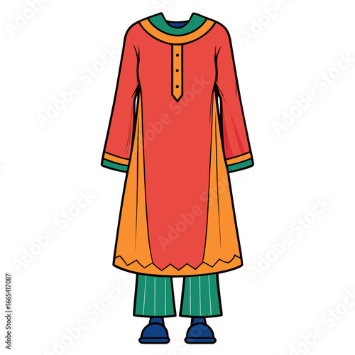 creative details Salwar kameez Vector Illustration