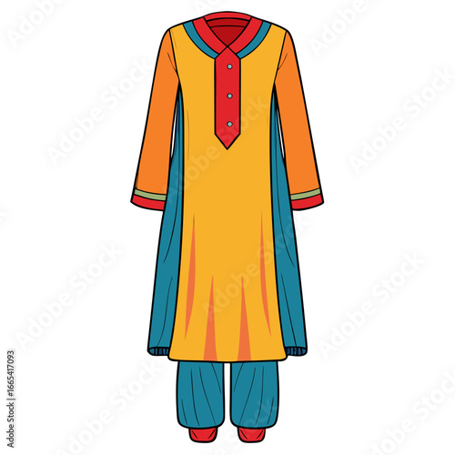 creative details Salwar kameez Vector Illustration