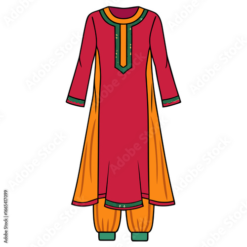 creative details Salwar kameez Vector Illustration