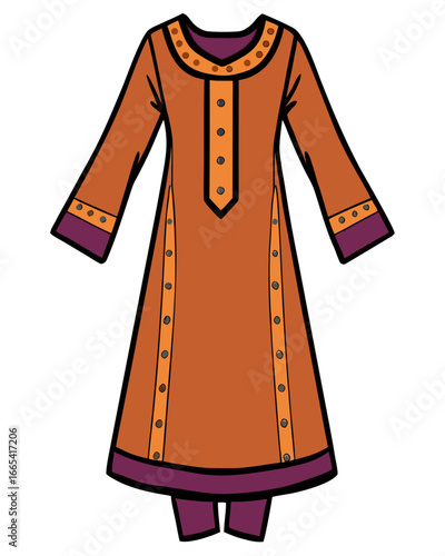 creative details Salwar kameez Vector Illustration