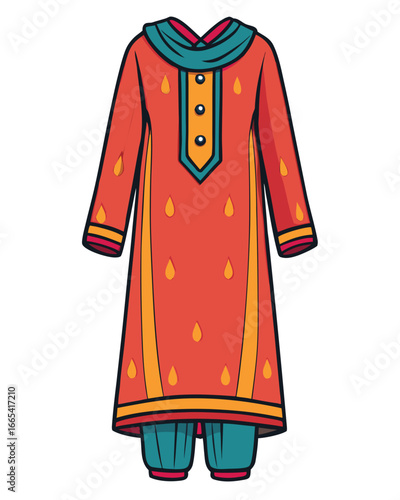 creative details Salwar kameez Vector Illustration