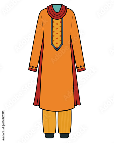 creative details Salwar kameez Vector Illustration