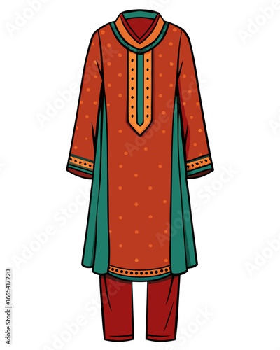 creative details Salwar kameez Vector Illustration
