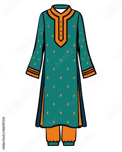 creative details Salwar kameez Vector Illustration
