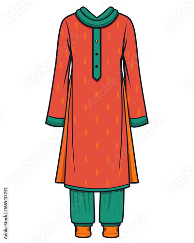 creative details Salwar kameez Vector Illustration