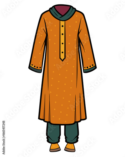 creative details Salwar kameez Vector Illustration