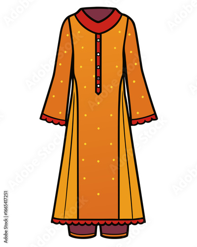creative details Salwar kameez Vector Illustration