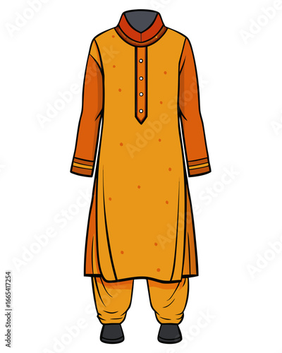 creative details Salwar kameez Vector Illustration
