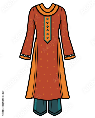 creative details Salwar kameez Vector Illustration