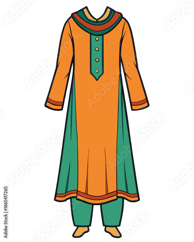 creative details Salwar kameez Vector Illustration