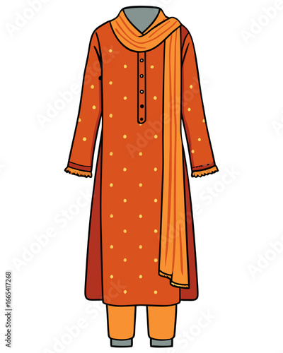 creative details Salwar kameez Vector Illustration