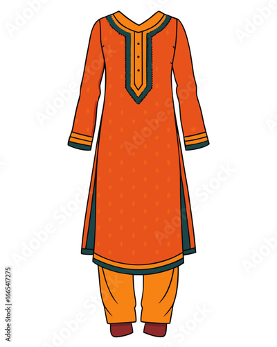 creative details Salwar kameez Vector Illustration