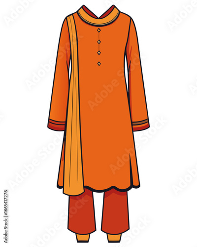 creative details Salwar kameez Vector Illustration