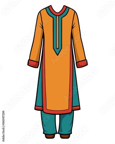 creative details Salwar kameez Vector Illustration