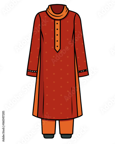 creative details Salwar kameez Vector Illustration