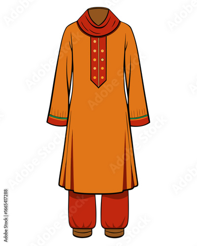 creative details Salwar kameez Vector Illustration