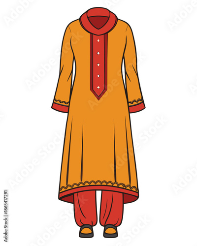 creative details Salwar kameez Vector Illustration