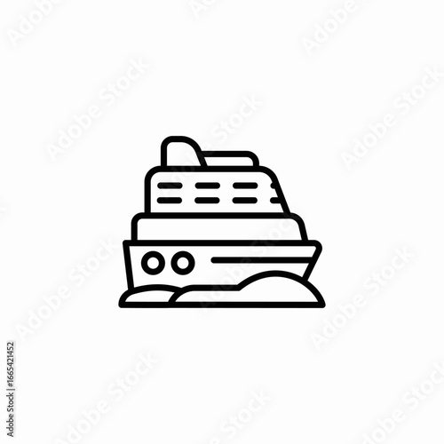 cruise ship icon sign vector